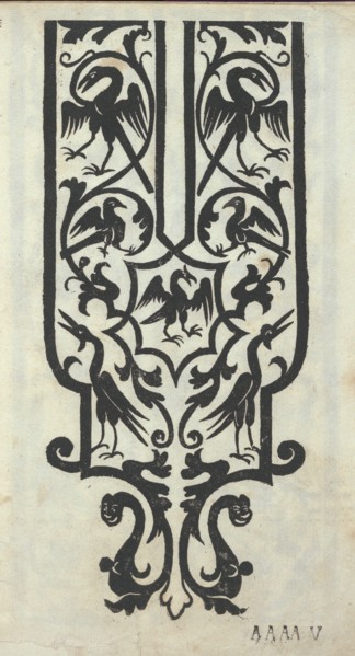 Libro quarto. De rechami per elquale se impara in diuersi modi lordine e il modo de recamare...Opera noua, page 4 (recto), ca. 1532.