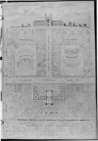 A. J. Davis, Scrapbook V,.n.d. [Designed for University Michigan in 1838. Mason, Gov. Davis, Arc.]