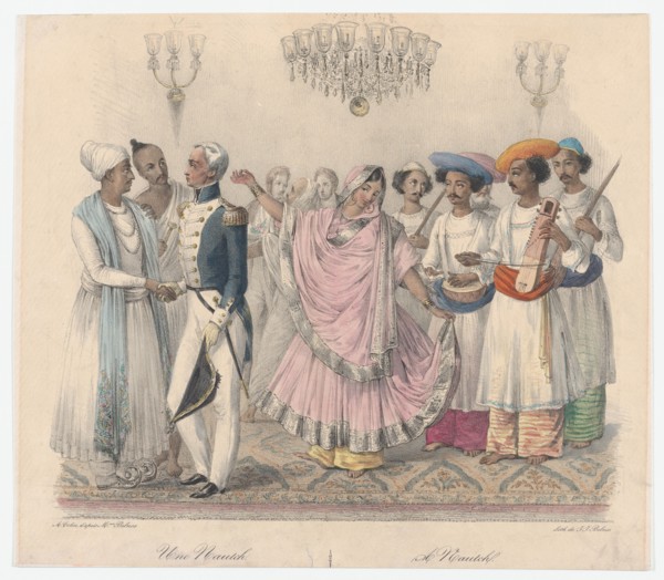 Une Nautch; from Twenty four Plates Illustrative of Hindoo and European Manners in Bengal, 1832.