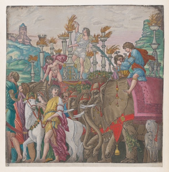 Sheet 5: Elephants, from The Triumph of Julius Caesar, 1599.