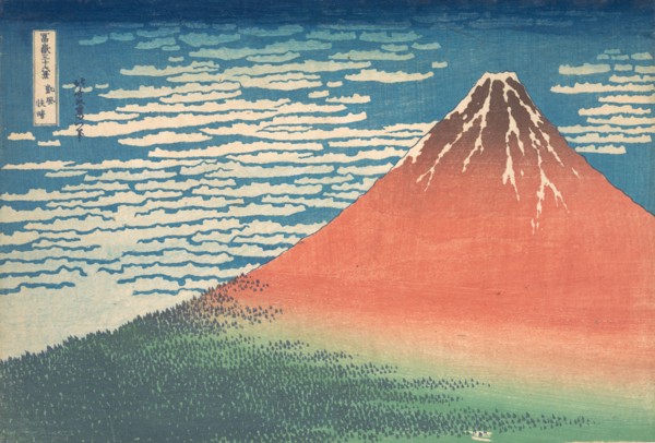 South Wind, Clear Sky (Gaifu kaisei), also known as Red Fuji, from the series Thirty-six Views of Mount Fuji (Fugaku sanjurokkei), ca. 1830-32.