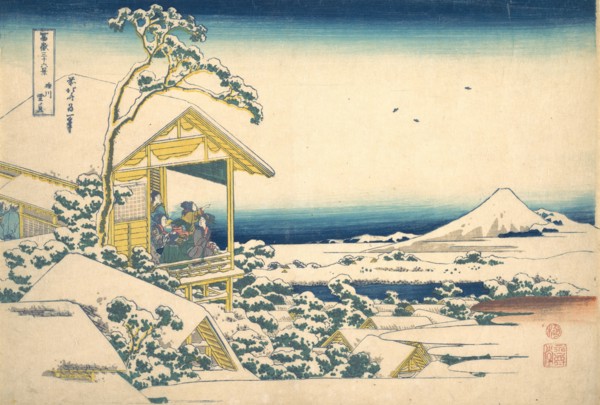 Morning after the Snow at Koishikawa in Edo (Koishikawa yuki no ashita), from the series Thirty-six Views of Mount Fuji (Fugaku sanjurokkei), ca. 1830-32.