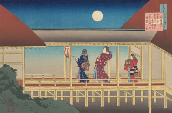 Poem by Akazome Emon, from the series One Hundred Poems Explained by the Nurse (Hyakunin isshu uba ga etoki), 1921.
