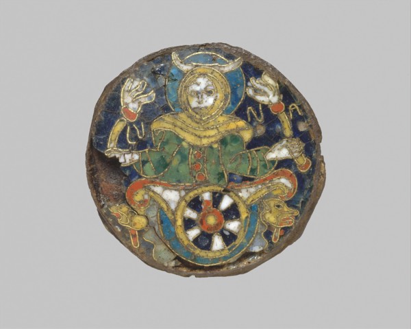 Roundel with a Personification of the Moon, Carolingian, ca. 860-890.