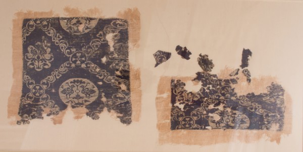 Silk Squares on Linen, Egyptian, 6th-9th century.
