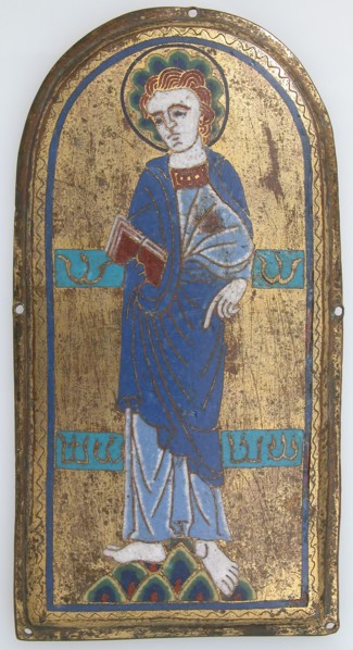 Plaque with Saint John the Evangelist, French, ca. 1175-1200.