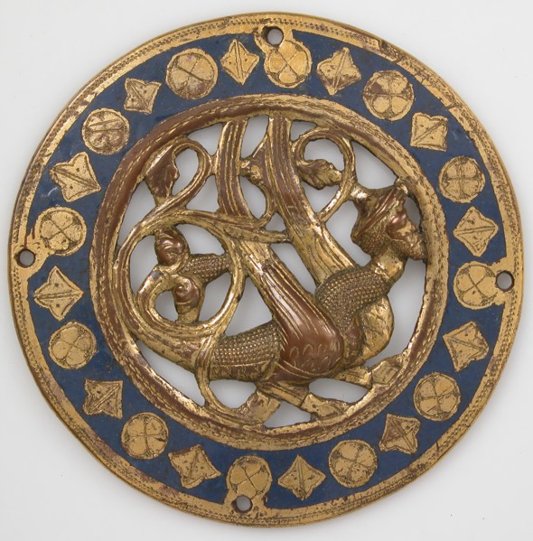 Medallion, French, before 1227. Probably from a large traveling chest that belonged to Cardinal Guala Bicchieri.
