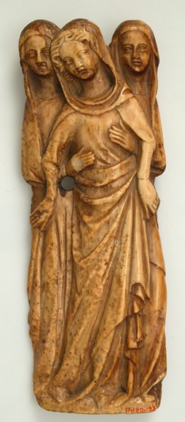 Virgin Supported by Two Holy Women, French, 14th century.