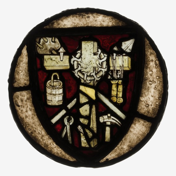 Roundel with Intruments of the Passion, French, early 15th century.
