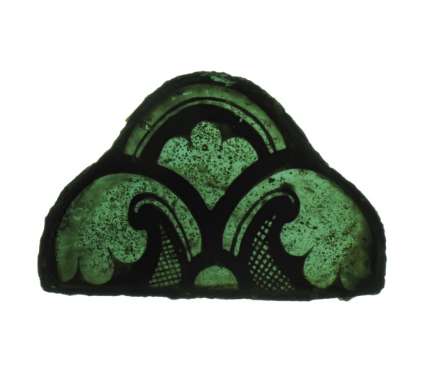 Glass Fragment, French, 12th-14th century.
