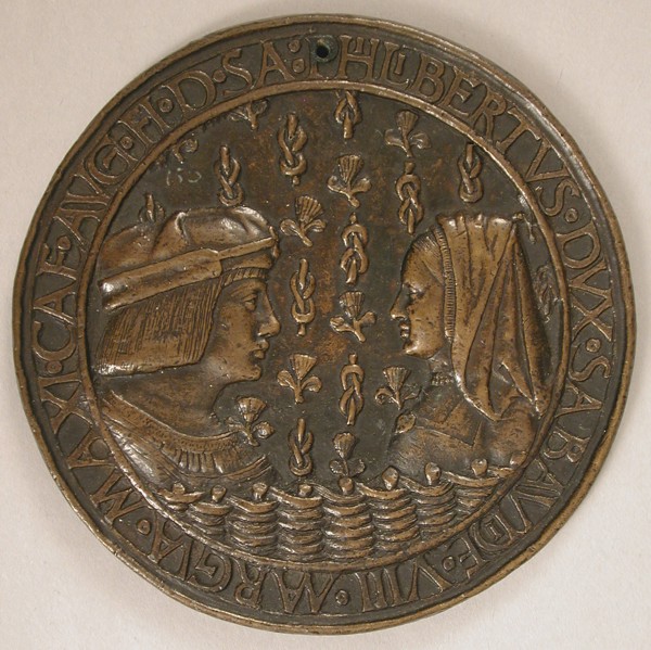 Medal of Duke Philibert II of Savoy (1480-1504) and Margaret of Austria (1480-1530), French, early 16th century.