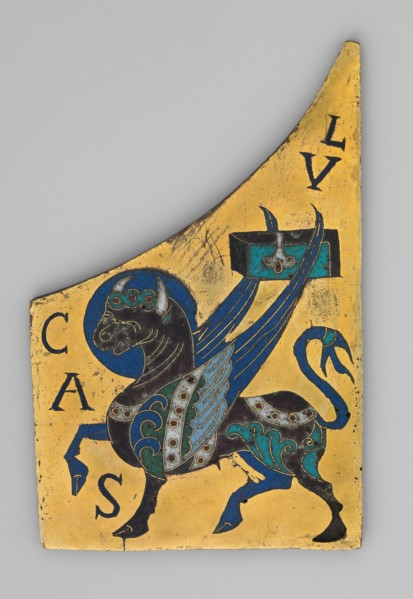 Plaque with the Symbol of the Evangelist Luke, French, ca. 1100.
