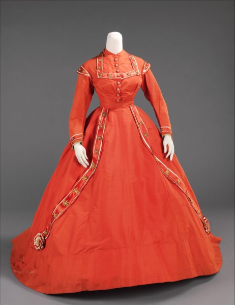 Afternoon dress, American, ca. 1865.