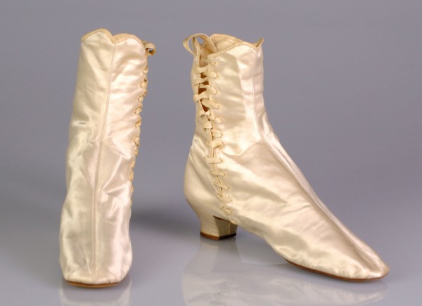 Wedding boots, American, 1873.
