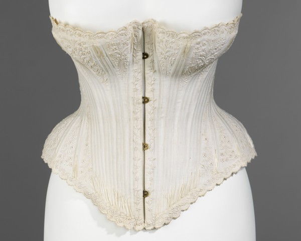 Wedding corset, American, ca. 1875.