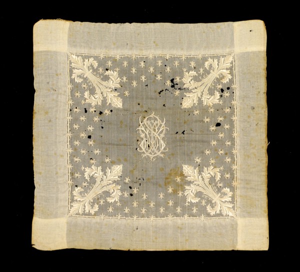 Wedding handkerchief, American, 1855.