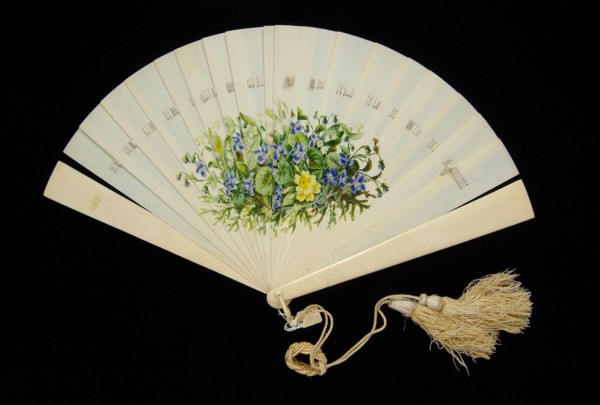 Brisé fan, French, 1870-90.