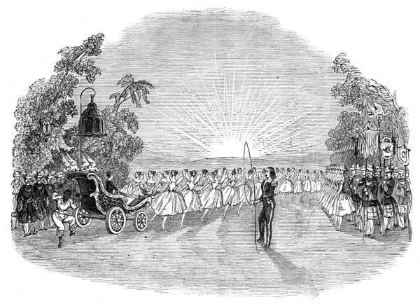 Scene from the Burlesque of "Aladdin; or the Wonderful Lamp", at the Lyceum, 1844. Creator: Unknown.