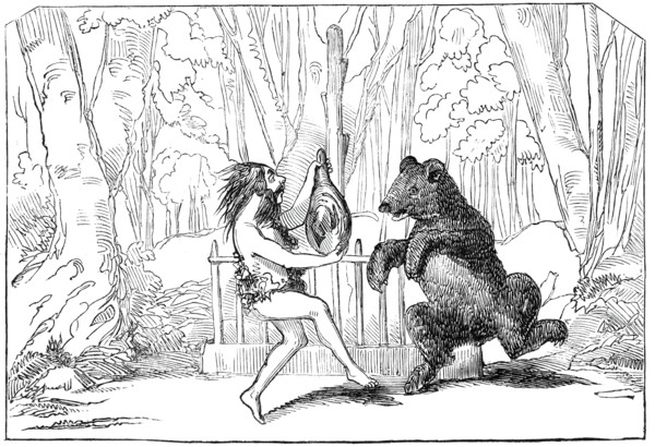 Scene from "Valentine and Orson", at the Lyceum Theatre, 1844. Creator: Unknown.