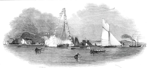 Weston-super-Mare Regatta, from the sea - drawn by Condy, 1845. Creator: Smyth.