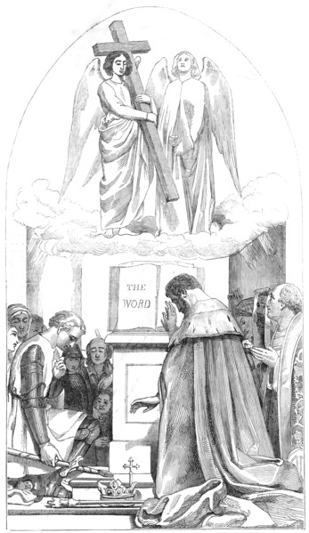 Cartoon (35) Religion - by J.C. Horsley...from the exhibition in Westminster Hall, 1845.  Creator: Unknown.