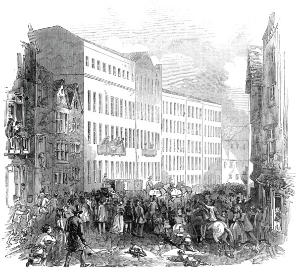 The Royal Party changing horses, Die Ziel, Frankfurt, 1845. Creator: Unknown.