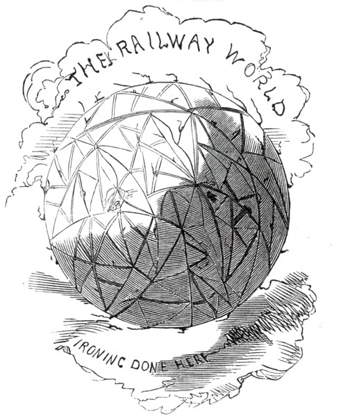 The Railway World - Ironing Done Here, 1845. Creator: Alfred Crowquill.