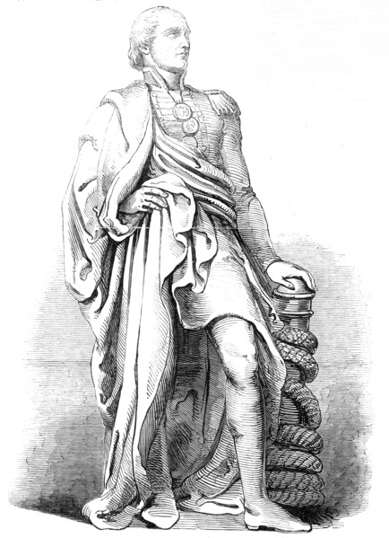 Colossal statue of Lord Collingwood, at Newcastle-upon-Tyne, 1845. Creator: Unknown.