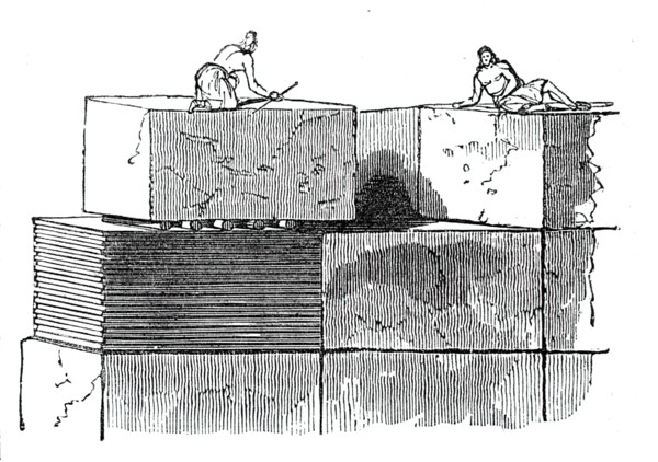 Building the Pyramids, 1844. Creator: Unknown.