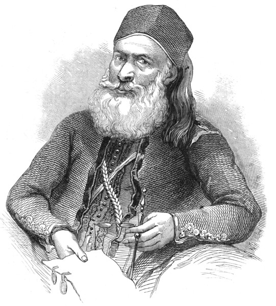 Portrait of the late Pacha of Egypt - from a recent drawing, 1844. Creator: Unknown.