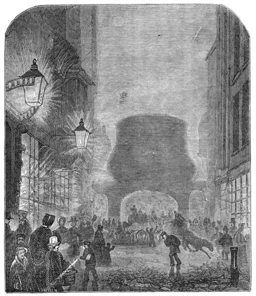 A scene near Temple Bar, during the fog, 1844. Creator: Unknown.