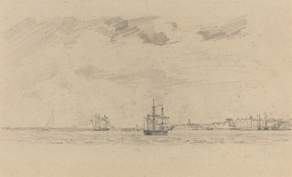 Coastal Landscape with Shipping