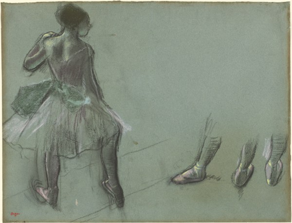 Dancer Seen from Behind and Three Studies of Feet