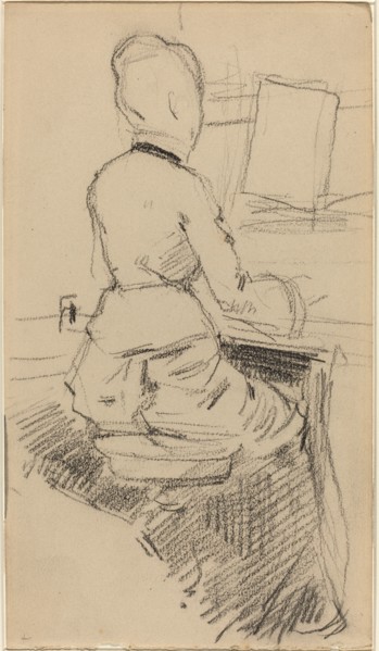 Young Woman Seated at a Piano [recto]