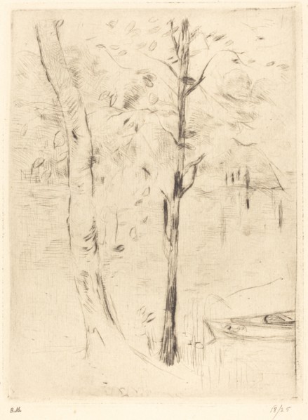Lake with Rowboat