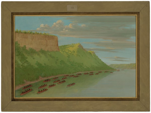 Father Hennepin and Companions Passing Lover's Leap. April 1680