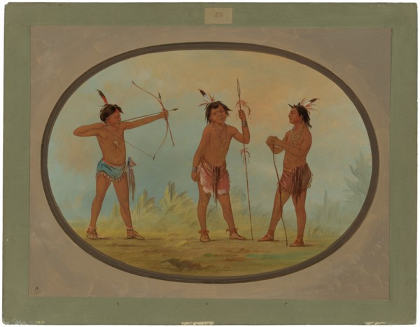 Three Shoshonee Warriors Armed for War