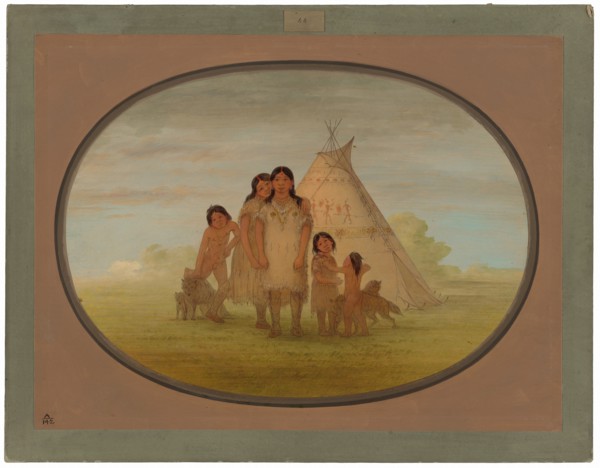 Camanchee Chief's Children and Wigwam