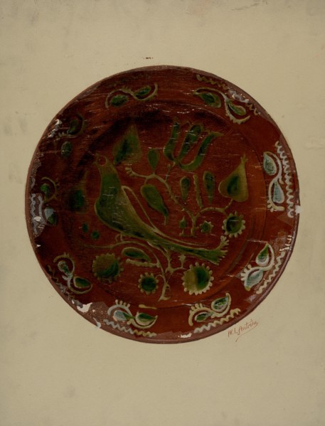 Pa. German Plate, c. 1938. Creator: William L Antrim.