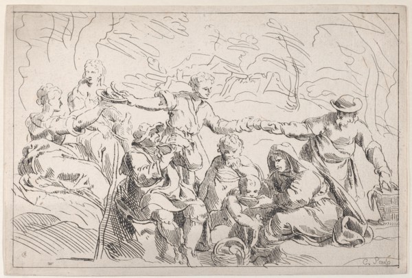 A Party Eating Outdoors