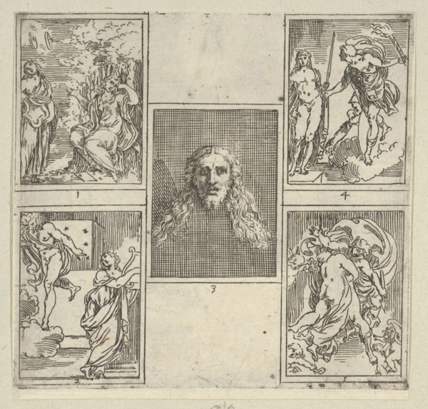 Five numbered scenes