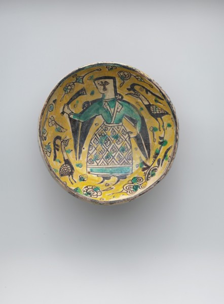 Bowl with a Figure and Birds
