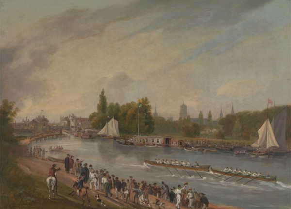 A Boat Race on the River Isis, Oxford, 1822. after John Thomas Serres