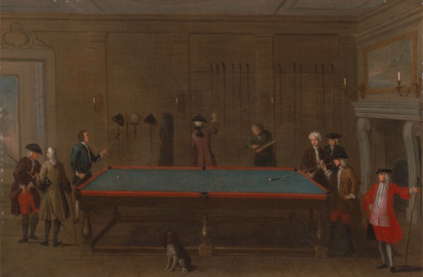 The Billiard Room, ca. 1725. Formerly circle of William Hogarth