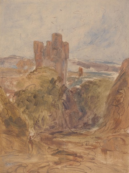 Tantallon Castle (?), a study, ca. 1830. Formerly attributed to Joseph Mallord William Turner, and Peter DeWint