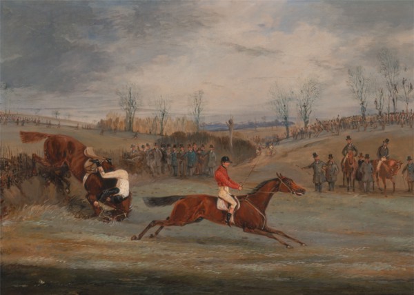 Scenes from a steeplechase: Near the Finish;A Steeplechase: Another Hedge, ca. 1845.