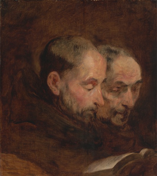 A Copy after a Painting Traditionally Attributed to Van Dyck of Two Monks Reading, late 18th century?. after Sir Anthony Van Dyck