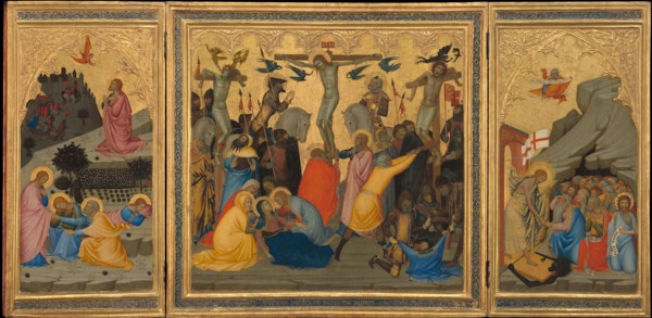 Scenes from the Passion of Christ: The Agony in the Garden, the Crucifixion, and the Descent into Limbo [entire triptych], 1380s.