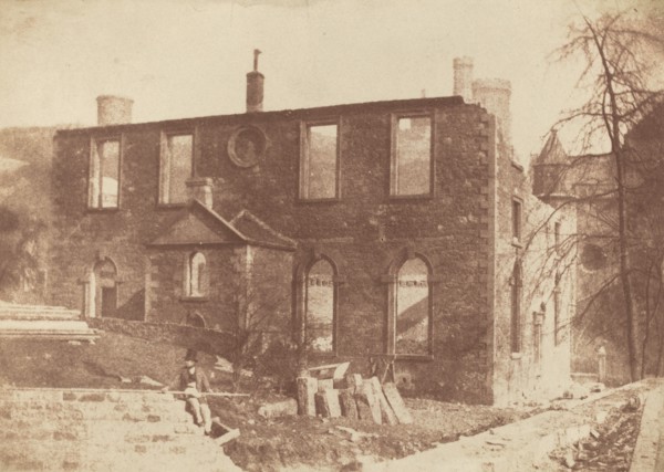 Lady Glenorchy's Chapel during demolition, on the site of Waverley Station, c. 1846.