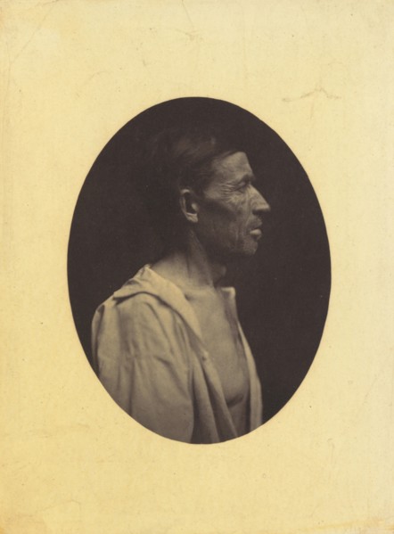 A portrait, seen in profile, of a man 42 years old, stupefied by the abuse of alcohol; his nose is aquiline, 1854-1856, printed 1862.